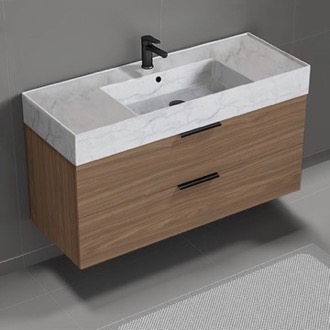 Bathroom Vanity Floating Bathroom Vanity, Modern, Walnut, 48